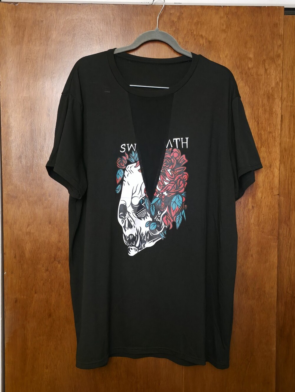SHEIN Plus Skull Graphic Mesh Insert Tee 3x Size 18 Sexy T-shirt